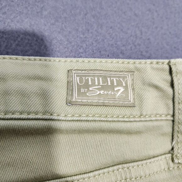 Seven7 Women 10 Green Utility High Rise Ankle Skinny Jeans - Picture 6 of 13